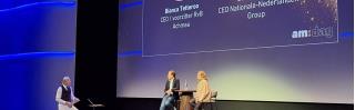 Bianca Tetteroo op AM podium in debat