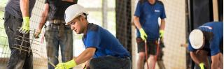 Man aan het werk in de bouw